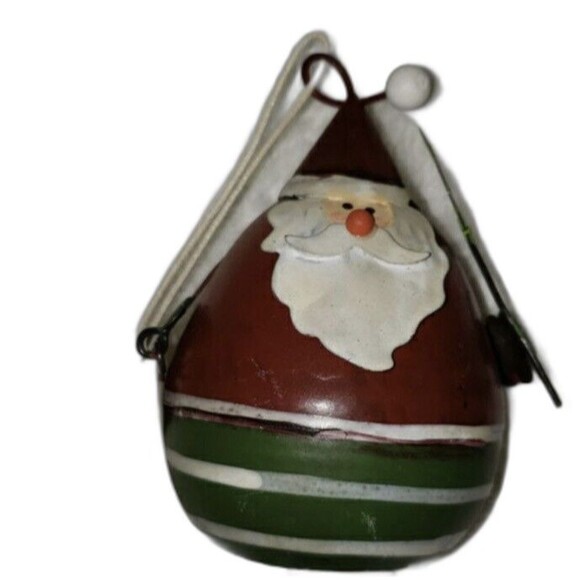 Metal Santa Claus Christmas Tree Ornament Saint Nick Happy Holidays Decorations - Picture 1 of 8